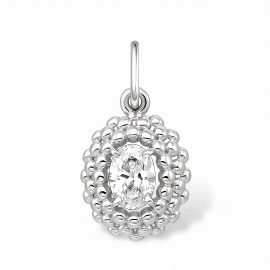 Подвеска из серебра с позолотой и горным хрусталем