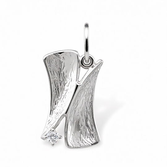 Подвеска-буква из серебра с фианитами "А"