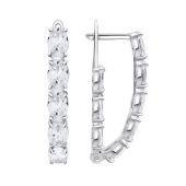 Серьги из серебра с фианитами