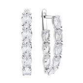 Серьги из серебра с фианитами