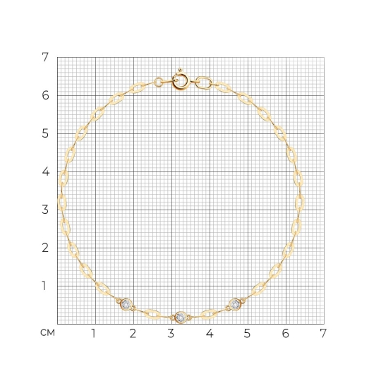 Браслет из золота с фианитами
