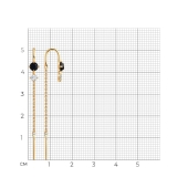Серьги из золота с ониксами и фианитами