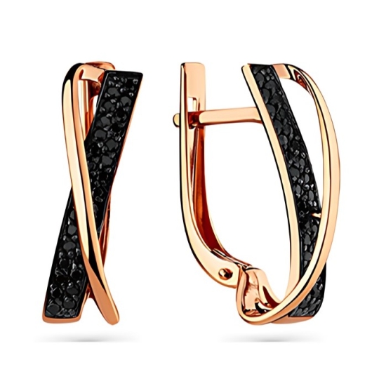 Серьги из золота с фианитами