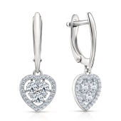 Серьги из серебра с фианитами