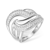 Кольцо из серебра с фианитами