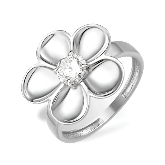 Кольцо из серебра с фианитами