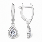 Серьги из серебра с фианитами