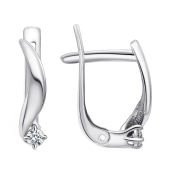 Серьги из серебра с фианитами