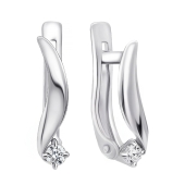Серьги из серебра с фианитами
