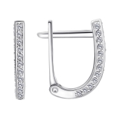 Серьги из серебра с фианитами