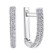 Серьги из серебра с фианитами