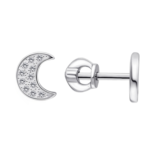 Серьги из серебра с фианитами