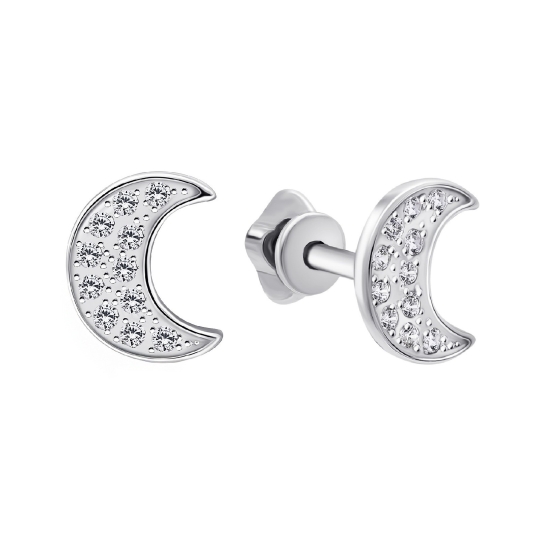 Серьги из серебра с фианитами