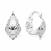 Серьги из серебра с фианитами