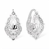 Серьги из серебра с фианитами