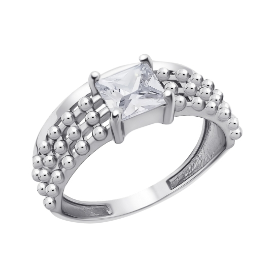 Кольцо из серебра с фианитом