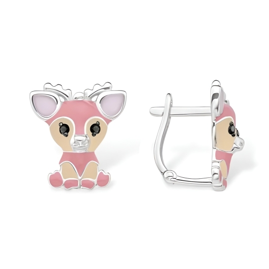 Серьги из серебра с фианитами