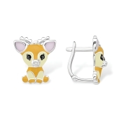 Серьги из серебра с эмалью и фианитами