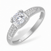 Кольцо из серебра с фианитами