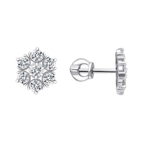 Серьги из серебра с фианитами