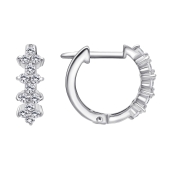 Серьги из серебра с фианитами