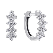 Серьги из серебра с фианитами