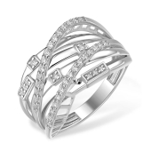 Кольцо из серебра с фианитами