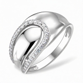 Кольцо из серебра с фианитами