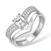 Кольцо из серебра с фианитами