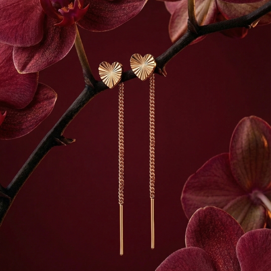 Серьги из золота с фианитами