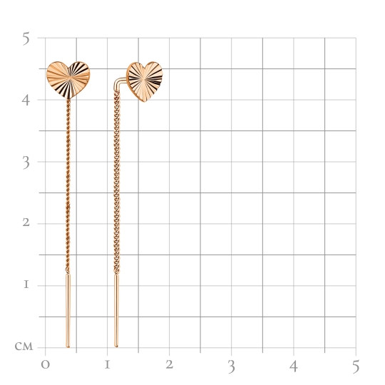 Серьги из золота с фианитами