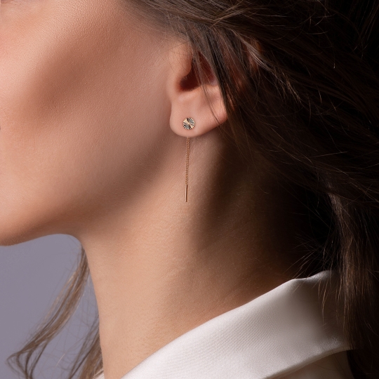 Серьги из золота с ситаллами изумруд