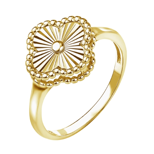 Кольцо из лимонного золота с эмалью «Пантера»