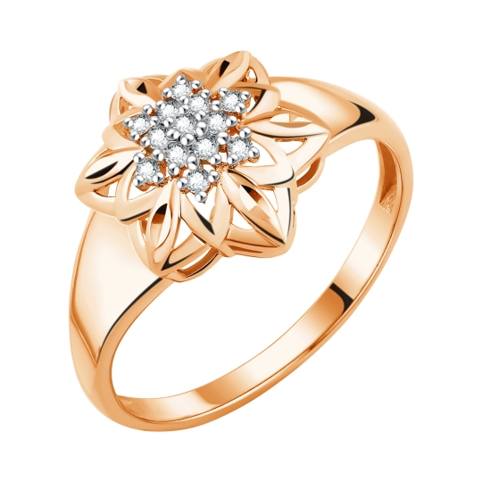 Кольцо из золота с фианитами