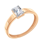 Кольцо из серебра с позолотой и фианитом