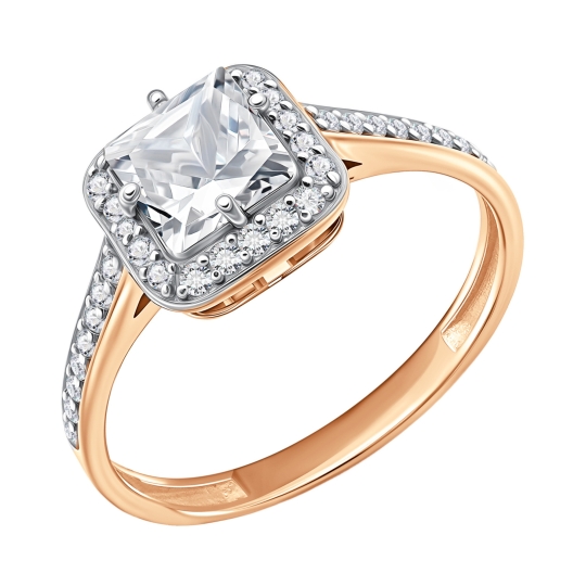 Кольцо из серебра с фианитами