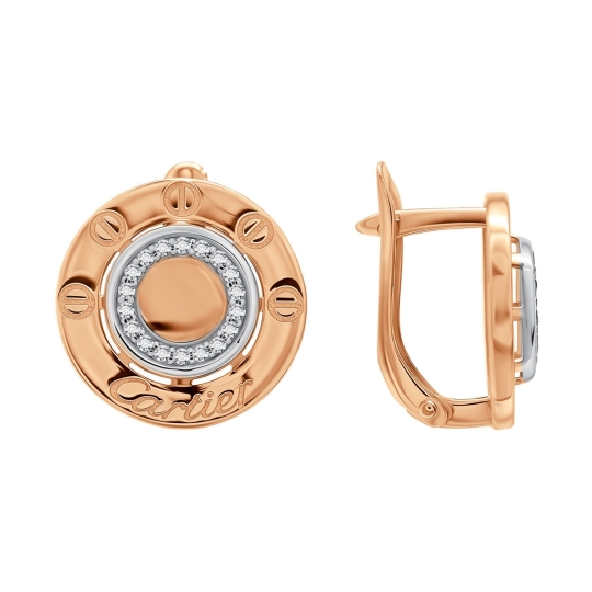 Кольцо из серебра с позолотой и фианитами