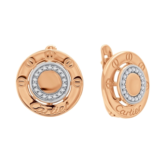 Кольцо из серебра с позолотой и фианитами