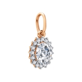 Подвеска из серебра с позолотой и фианитами