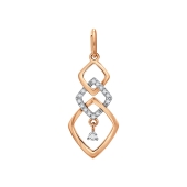 Подвеска из серебра с позолотой и фианитами