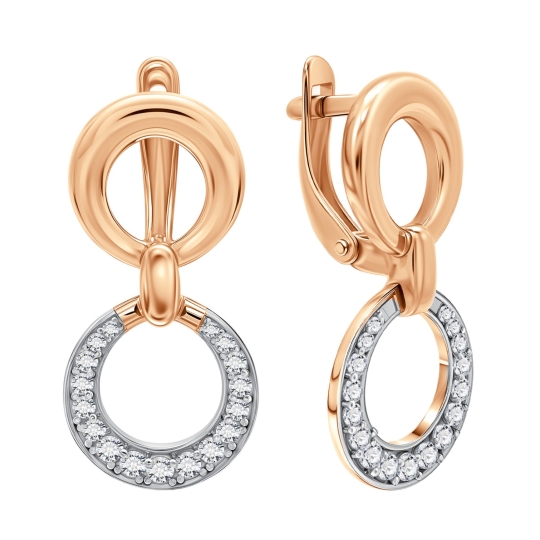 Серьги из серебра с фианитами 