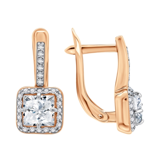 Кольцо из серебра с позолотой и фианитами