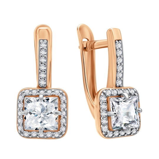 Кольцо из серебра с позолотой и фианитами