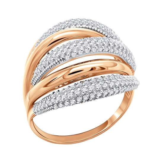 Кольцо из серебра с фианитами