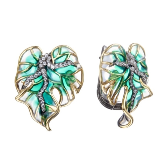 Серьги из серебра с позолотой