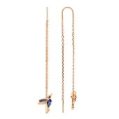 Серьги из серебра с позолотой и фианитами 