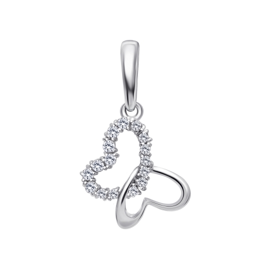 Подвеска из серебра с эмалью и фианитом