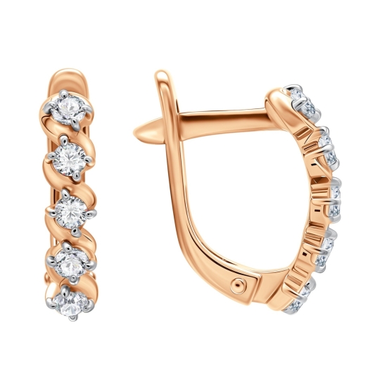 Серьги из серебра с ювелирными кристаллами