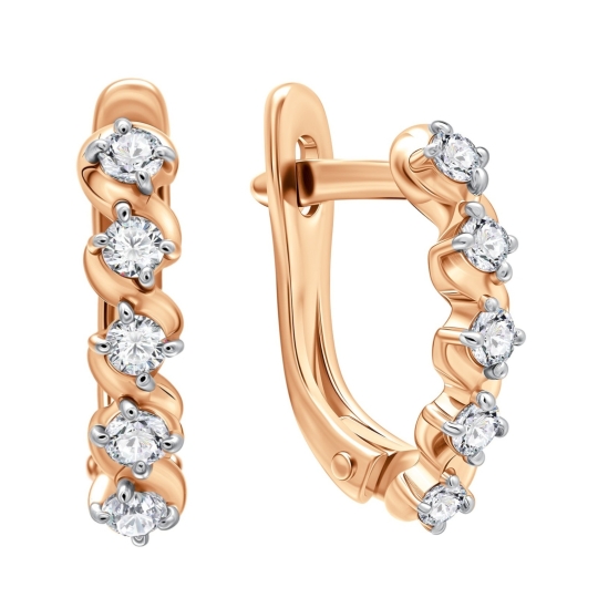 Серьги из серебра с ювелирными кристаллами