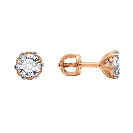 Серьги из серебра с фианитами